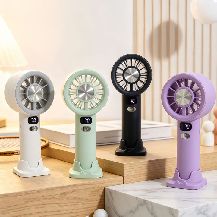Portable Handheld Fan with Precise Speed Control and LED Display Bowlift