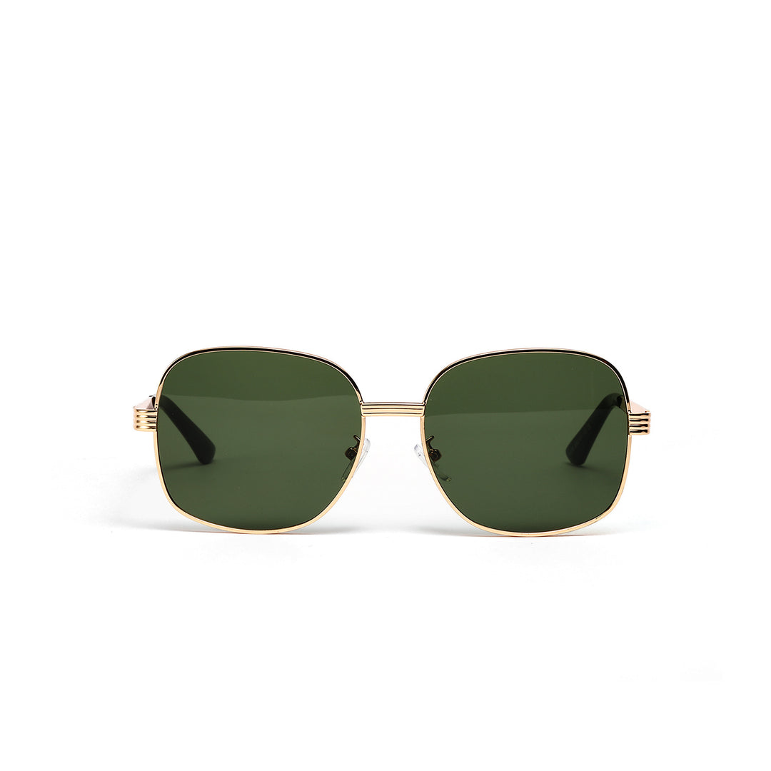 Ladies fashionable angular sunglasses with luxurious golden frame Bowlift