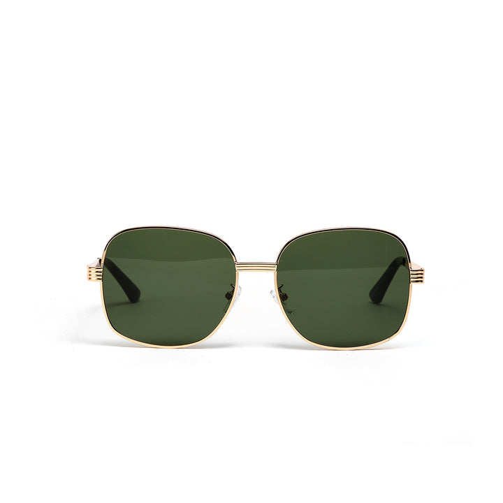 Ladies fashionable angular sunglasses with luxurious golden frame Bowlift