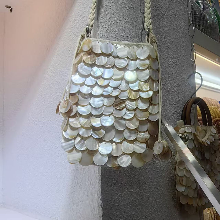 Elegant Shell-Embellished Crossbody Bag Bowlift