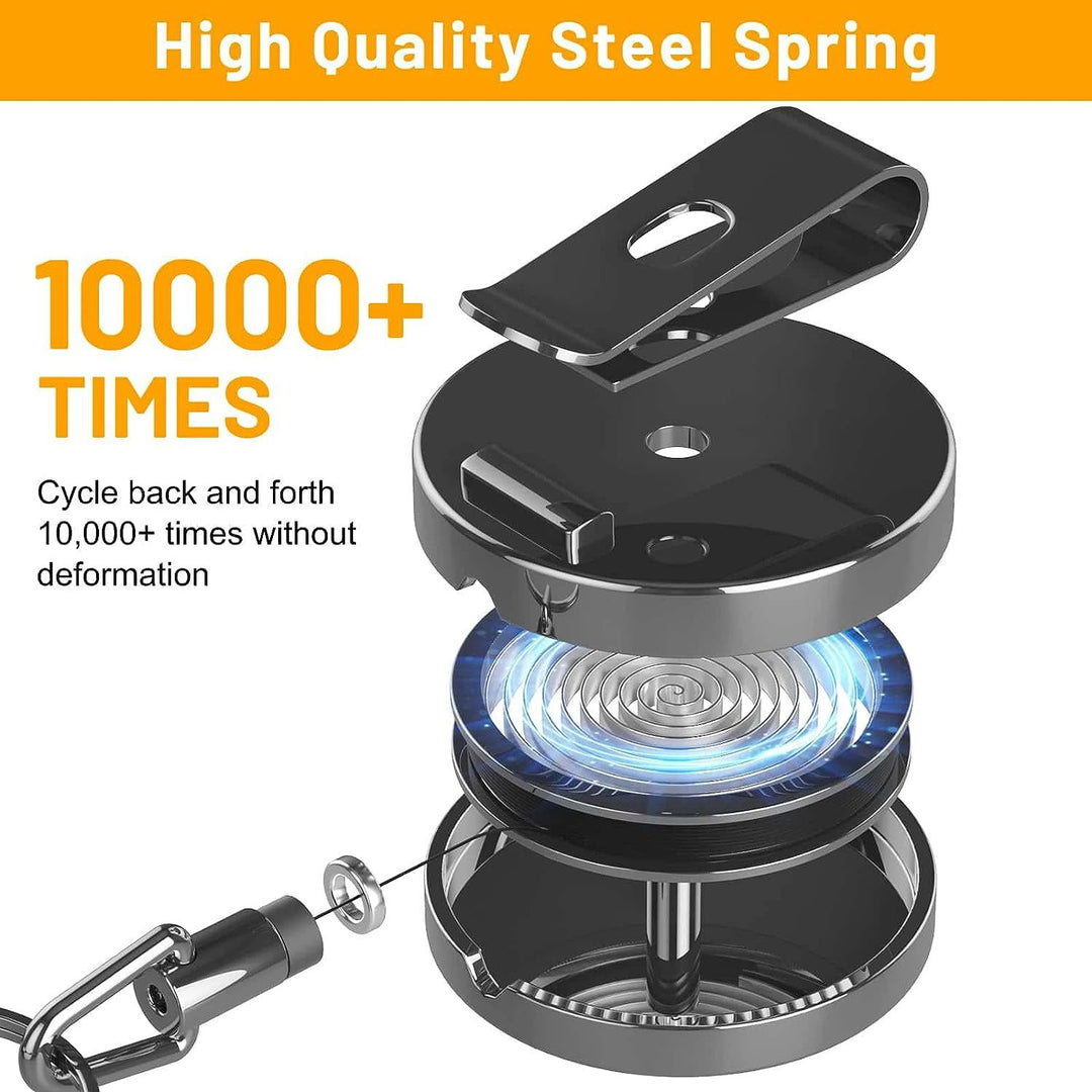 Retractable Metal Clip ID Badge Reel and Clear Card Holder Set Bowlift