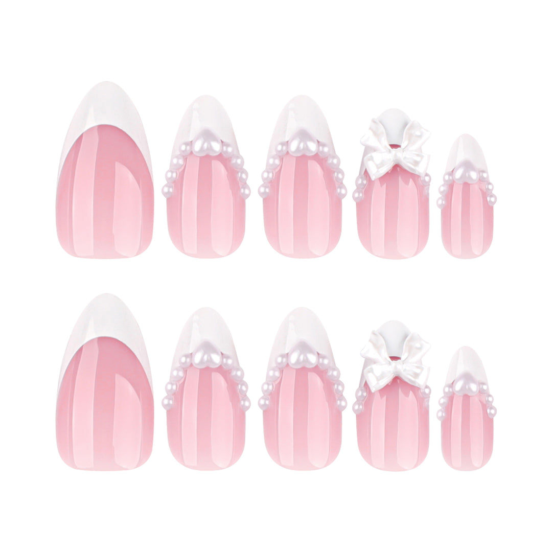 Artful Nail Extensions with Bead and Bow Designs Bowlift