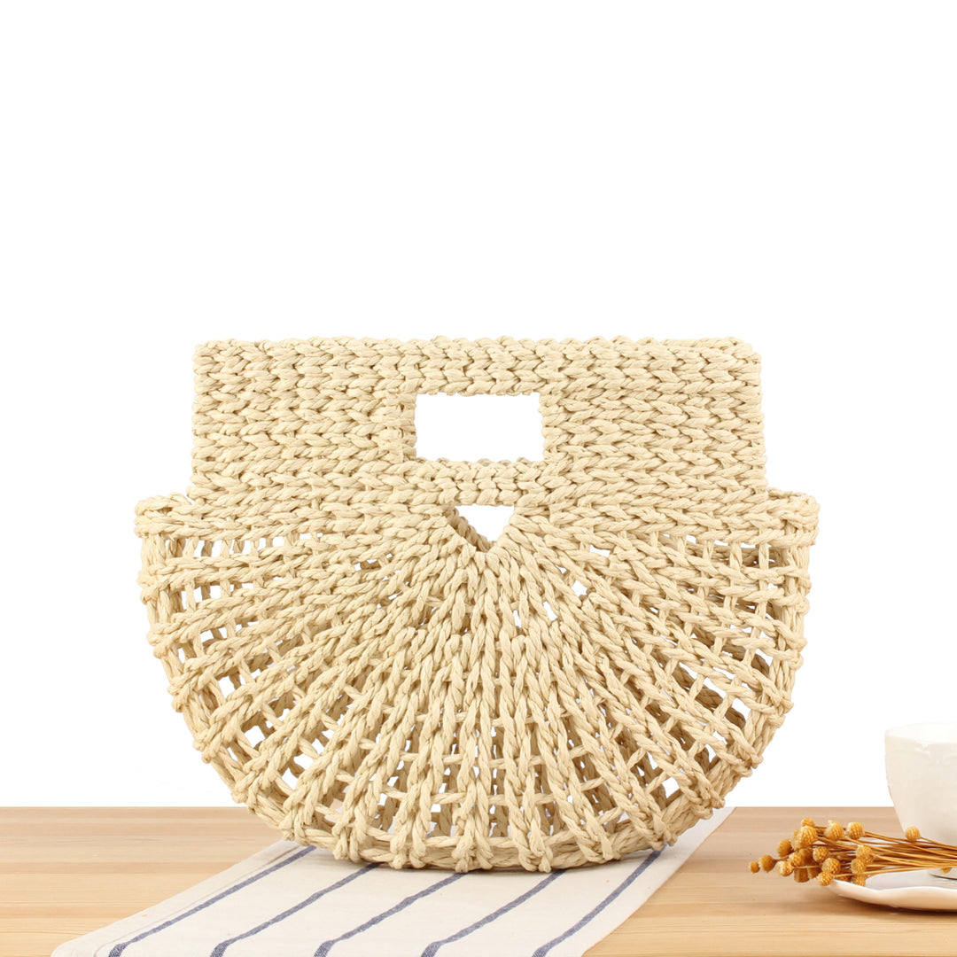 Hand-knotted basket bag with structured design Bowlift