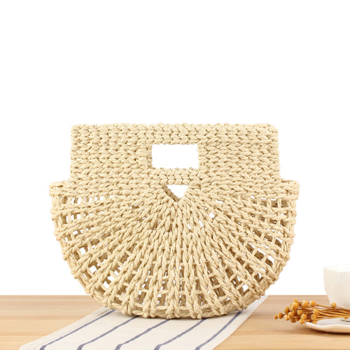 Hand-knotted basket bag with structured design Bowlift