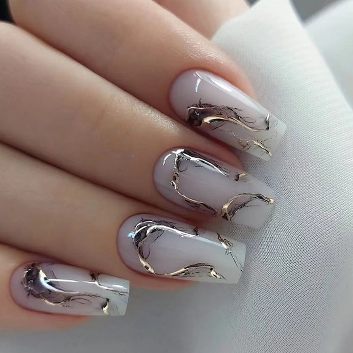 Marble Design Press-On Nail Extensions Bowlift
