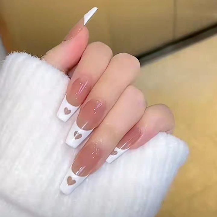 Stylish heart and ombre design artificial nails Bowlift