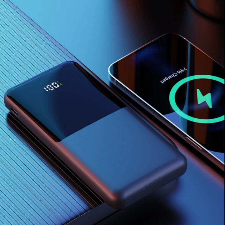 Portable power bank with integrated charging station and digital display Bowlift