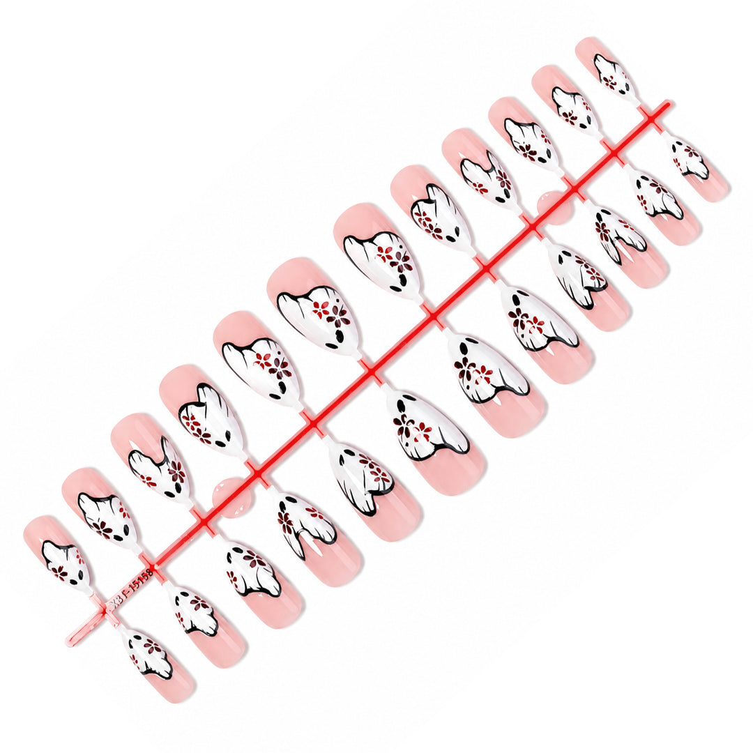 Artificial nail set with floral design Bowlift