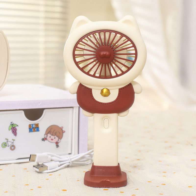 Women's portable mini hand fan with cat design Bowlift
