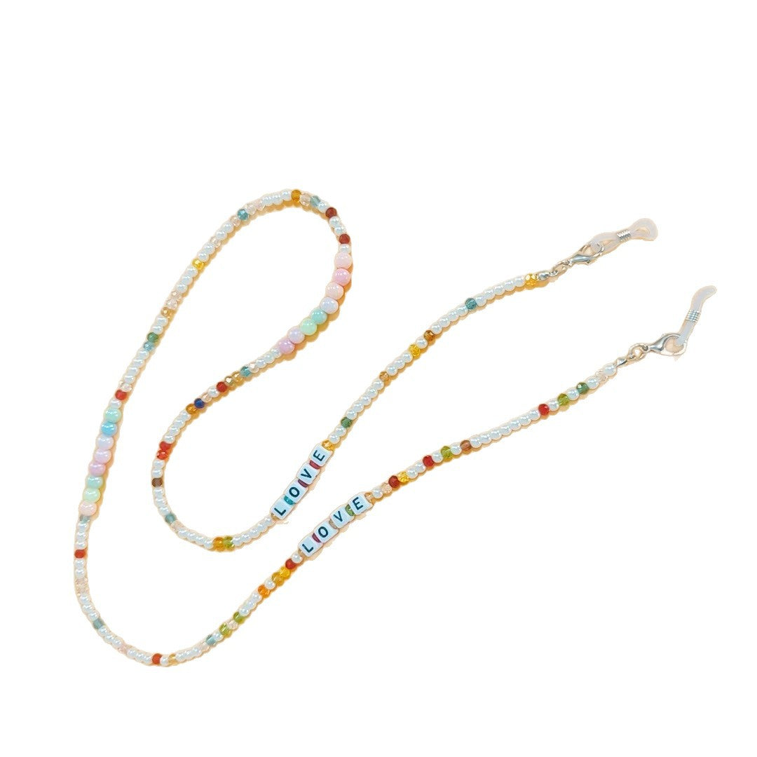 Glasses holder chain with colorful beads Bowlift