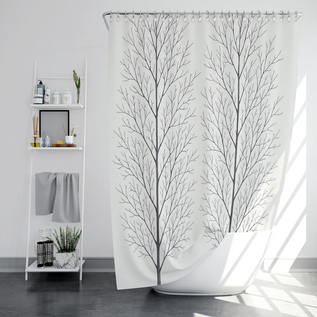 Artistic Tree Design Shower Curtain Bowlift