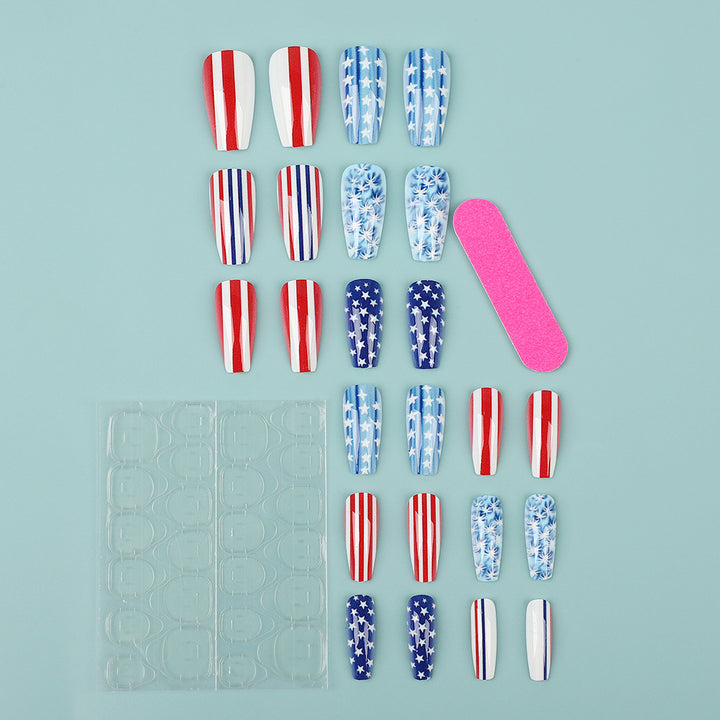 Artificial nails with patriotic designs Bowlift