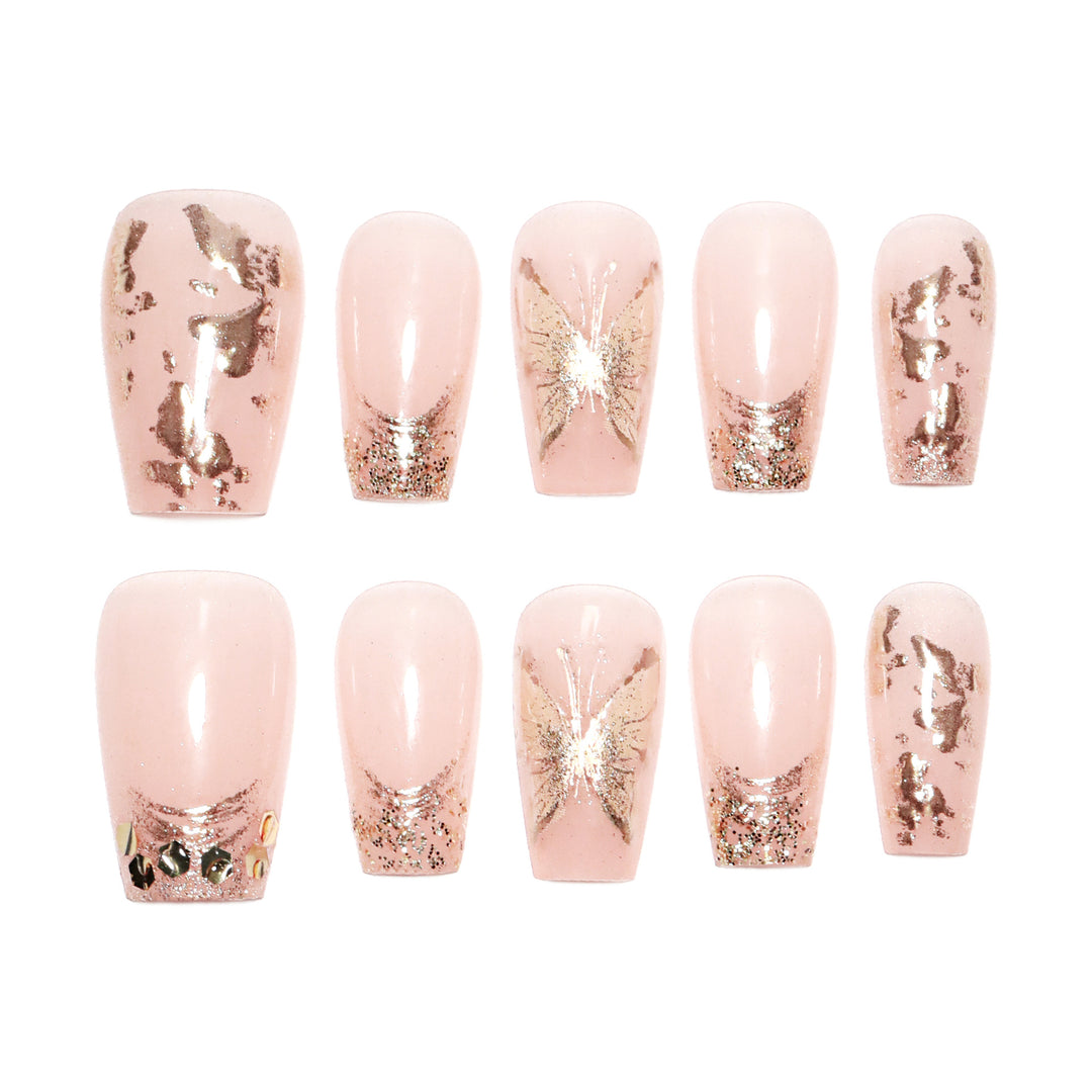 Artificial Nail Nail Art Set with Glitter and Floral Decorations Bowlift
