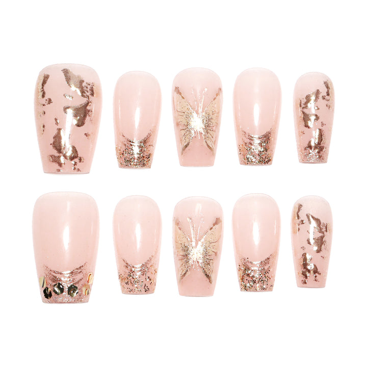 Artificial Nail Nail Art Set with Glitter and Floral Decorations Bowlift