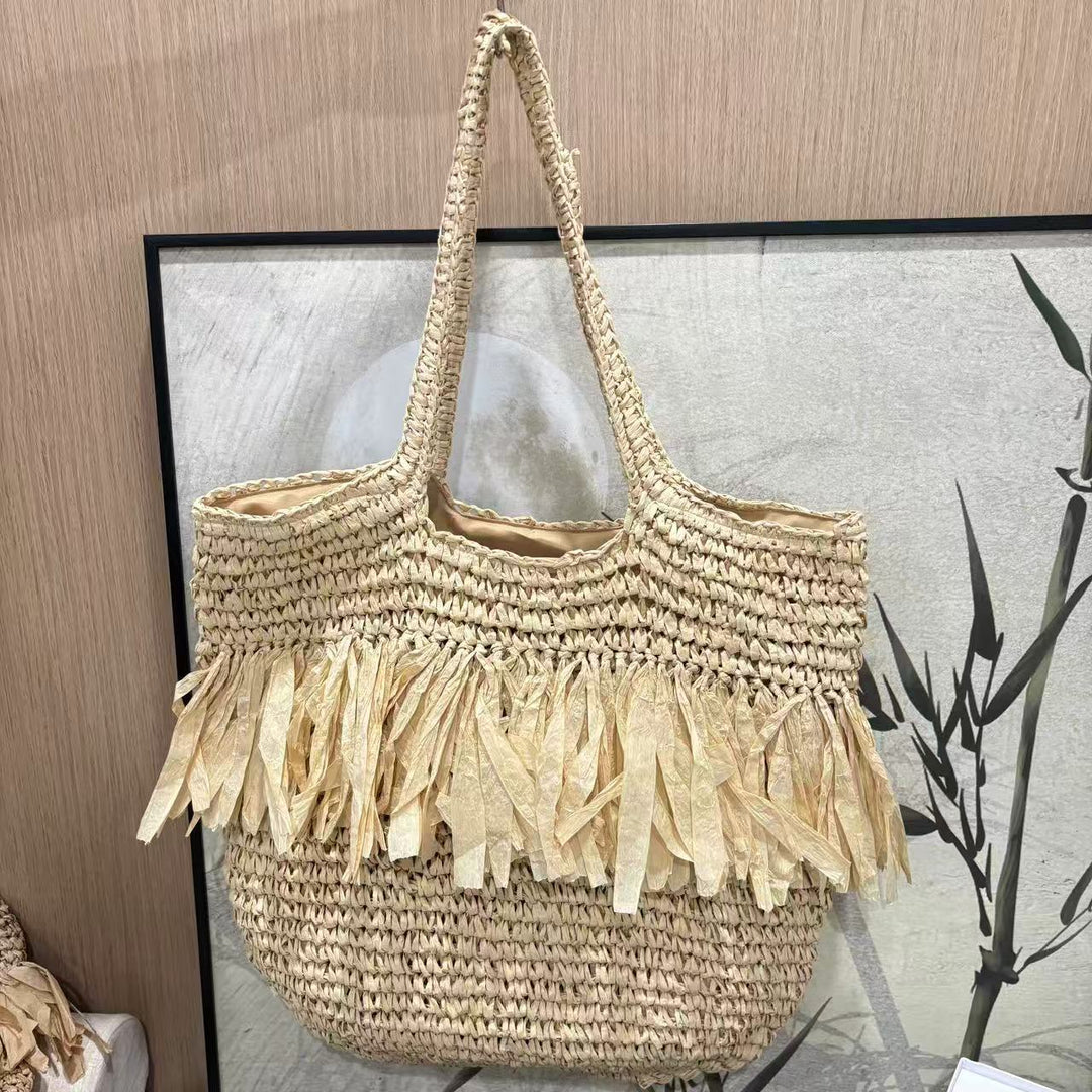 Large tote bag with fringed details Bowlift