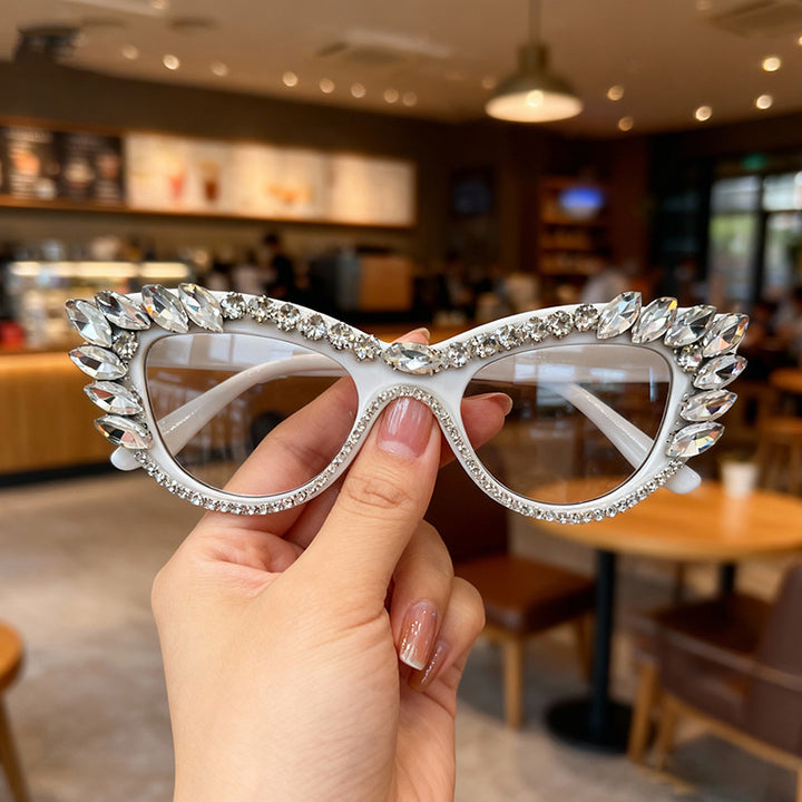 Luxury Cat-Eye Rhinestone Sunglasses Bowlift