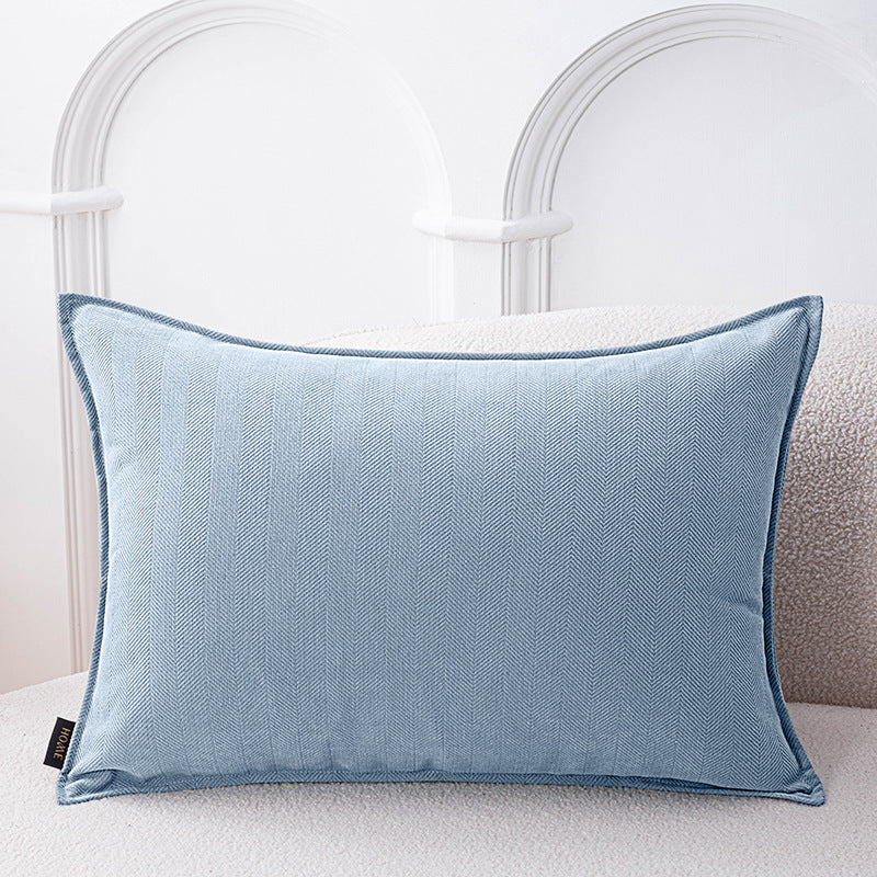 Decorative Herringbone Texture Cushion Cover with Piped Edge Bowlift