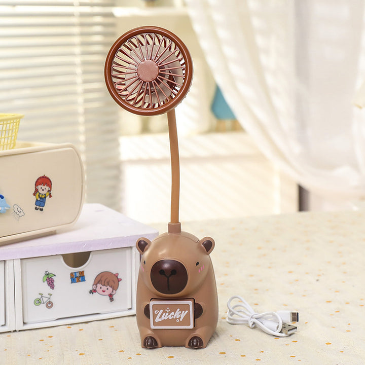 Unisex Portable Hand Fan in Animal Design with Flexible Holder Bowlift