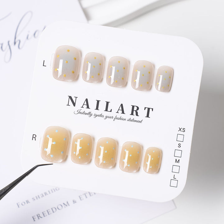 Artistic Press-On Nail Set with Cute Character Designs Bowlift