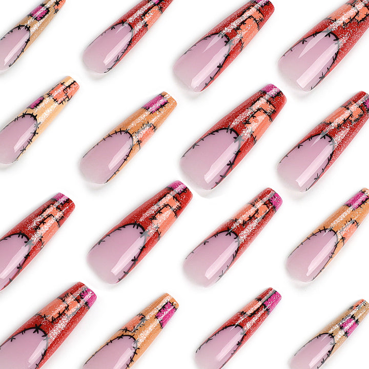 Artful Nail Extensions with Creative Decorative Stitches Bowlift