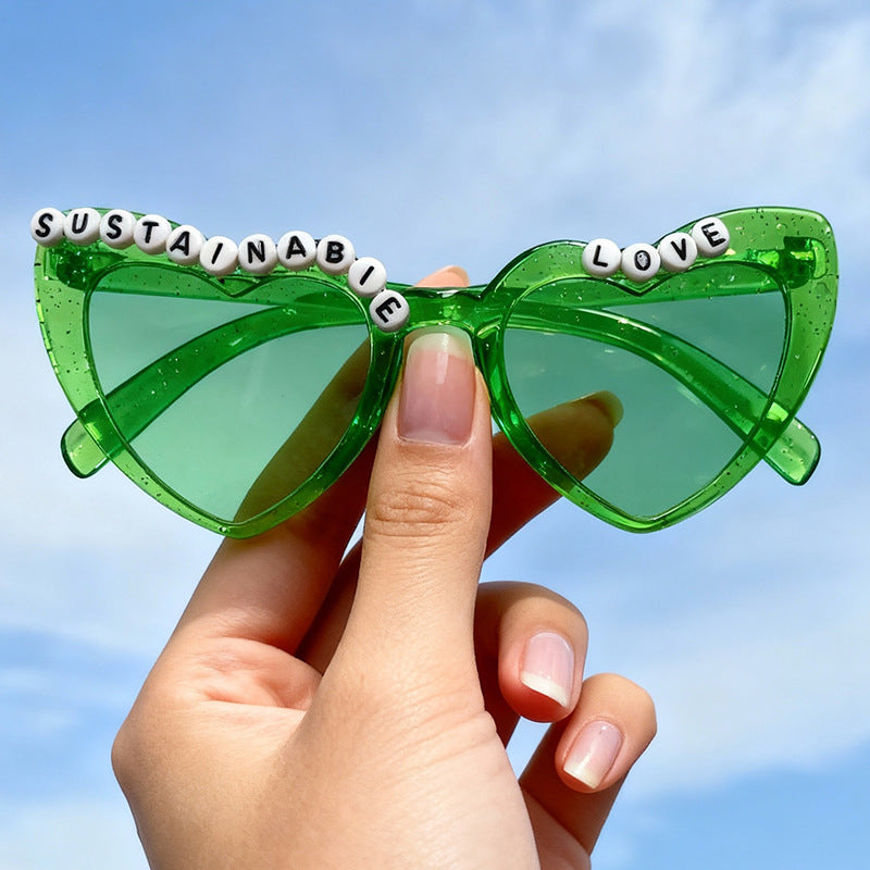 Playful Cat-Eye Sunglasses with Bead Accents Bowlift