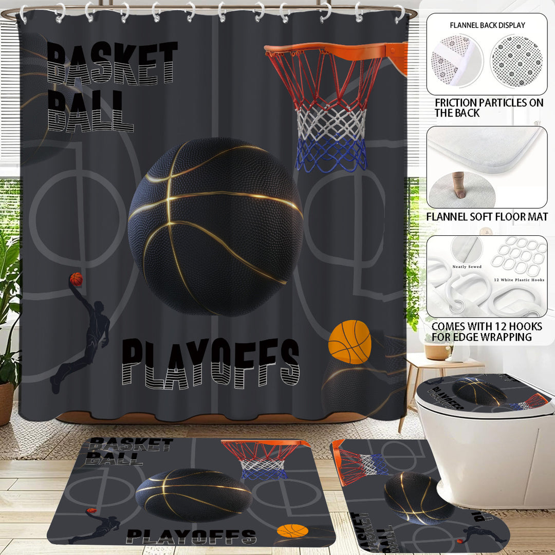 High-Definition Basketball-Themed Bathroom Décor Set Bowlift