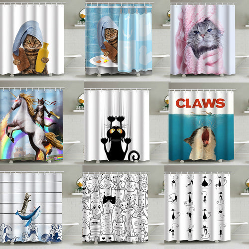 Artistic Dog Illustration Shower Curtain Bowlift