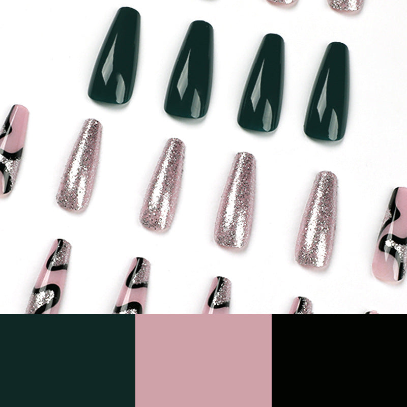 Artificial nail art with elegant glitter and gradient effects Bowlift
