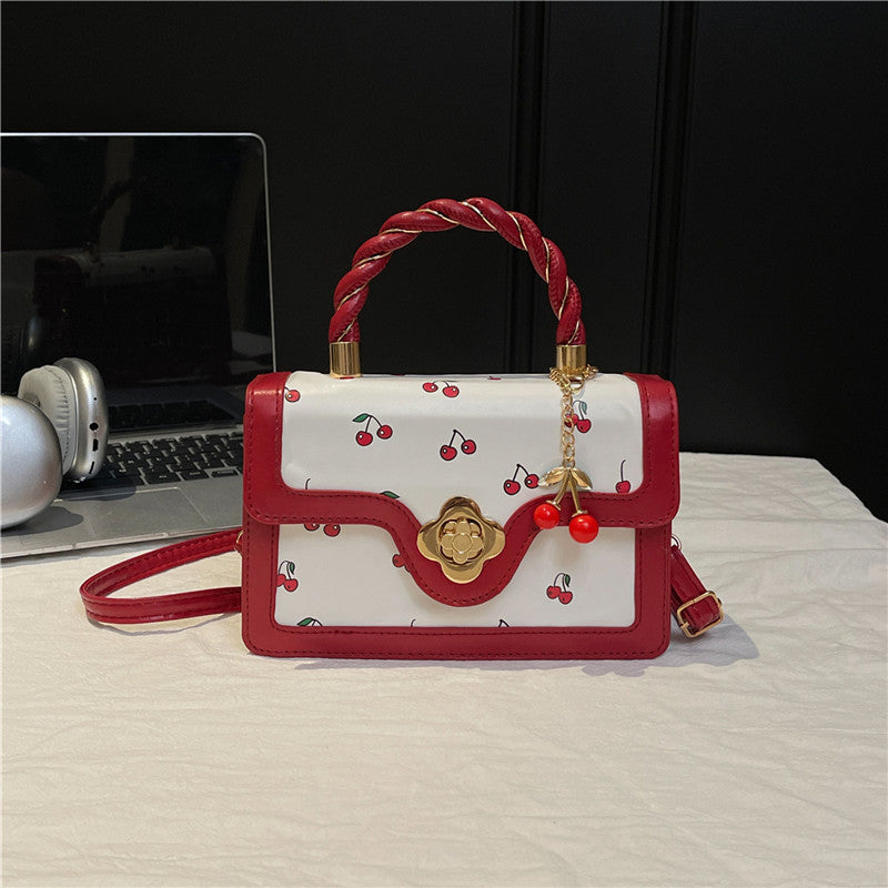Playful Cherry Print Mini Satchel Handbag Bowlift