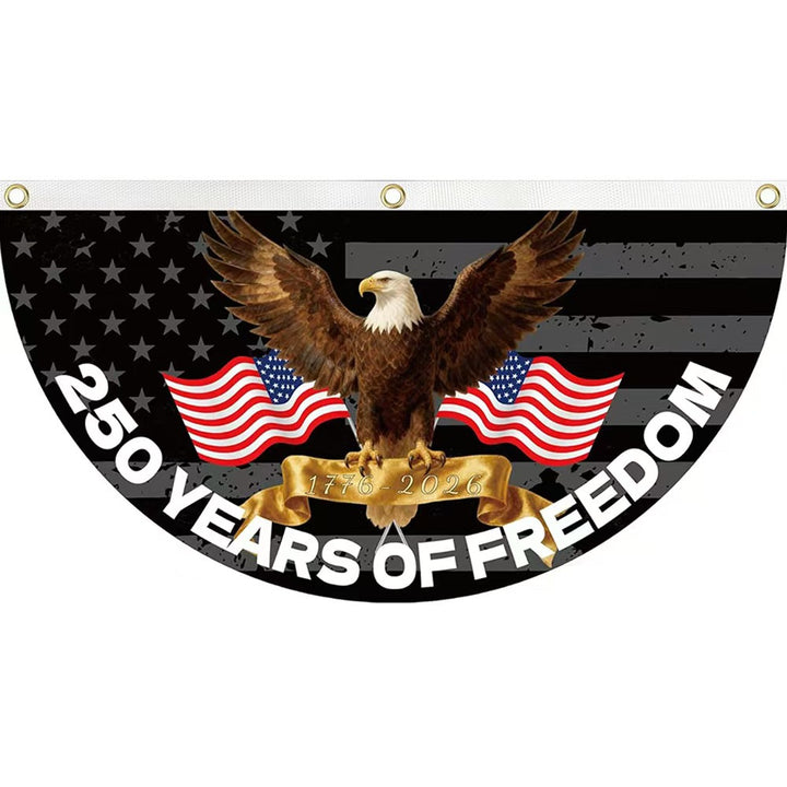 Unisex half-circle banner made of weatherproof polyester with metal eyelets and reinforced seams Bowlift