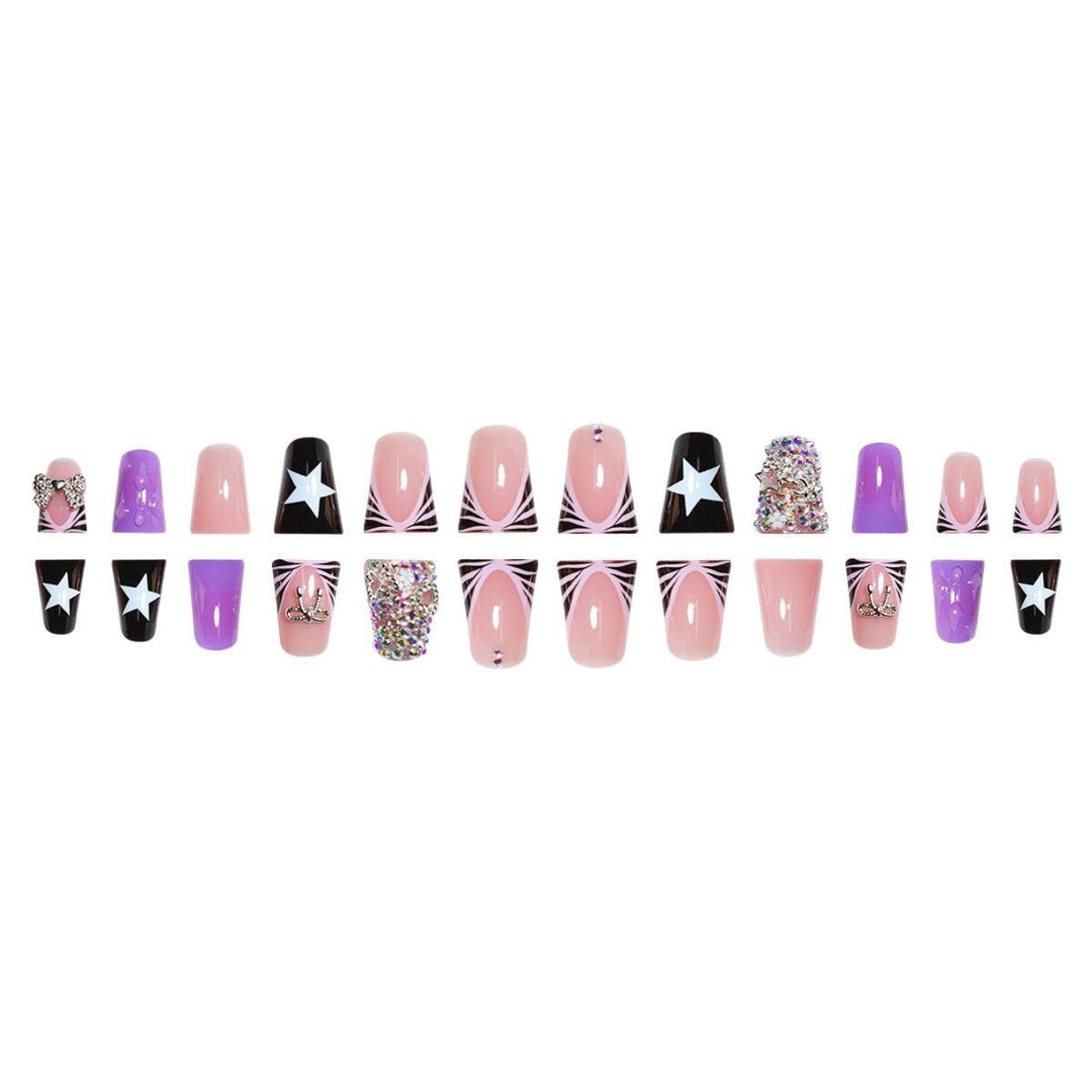 Glamorous Nail Art Extensions with Rhinestone Accents Bowlift