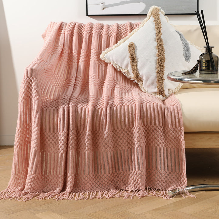 Women's high-quality knitted blanket with textured design Bowlift