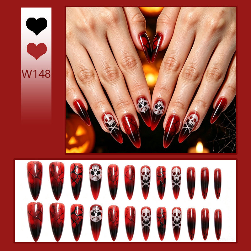 Artificial nail set with Halloween designs and elegant accents Bowlift