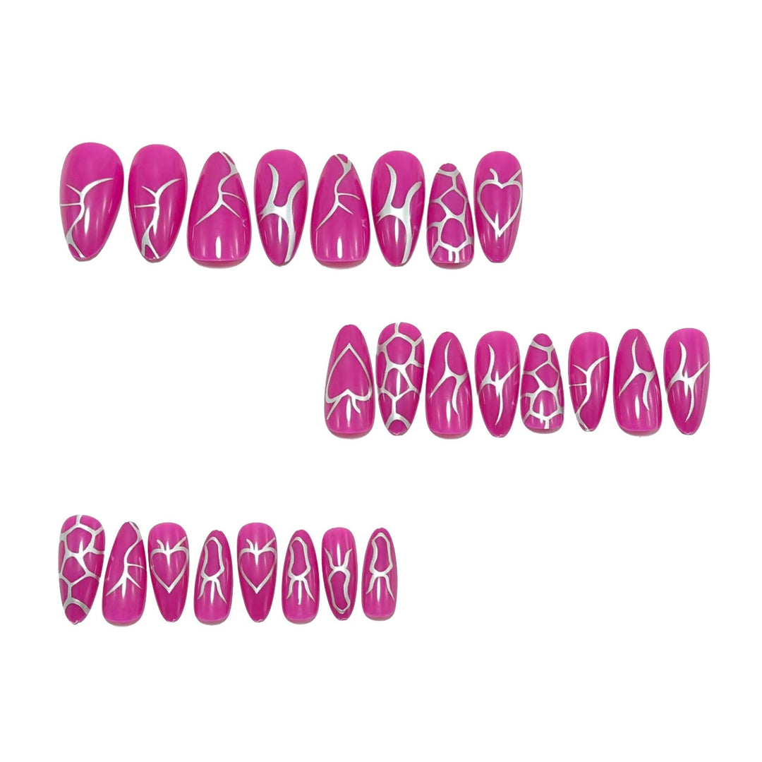 Artificial nails with stylish heart decorations Bowlift