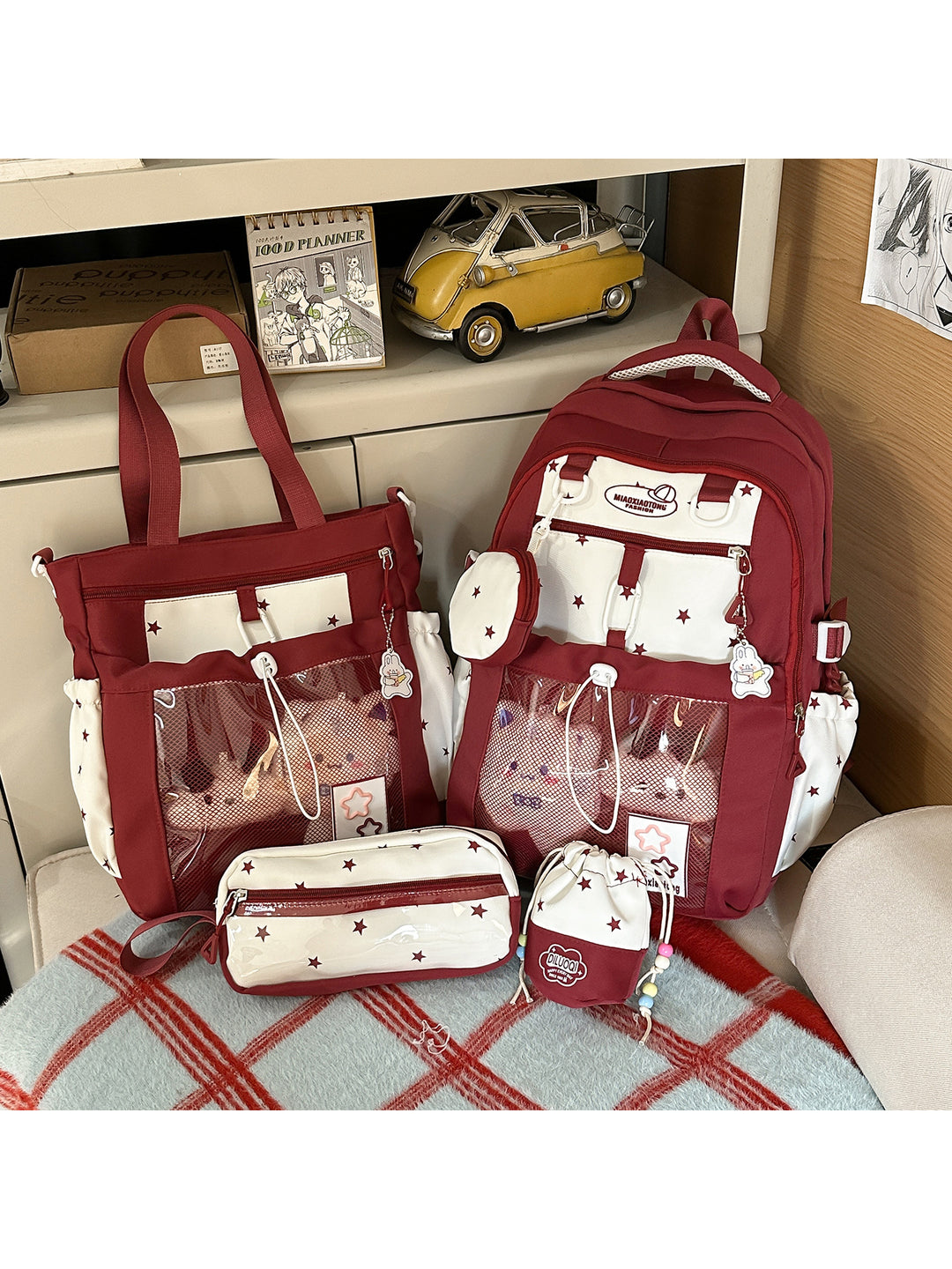 Plush School Backpack Set Bowlift
