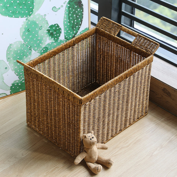 Handcrafted Woven Storage Cube with Ergonomic Handles Bowlift