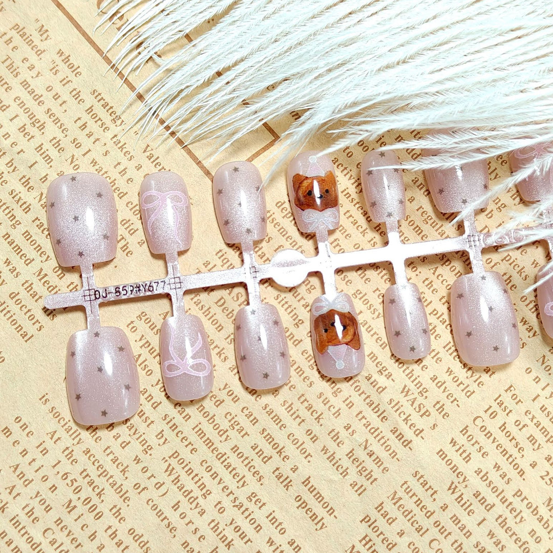 Decorative artificial nails with festive motifs Bowlift