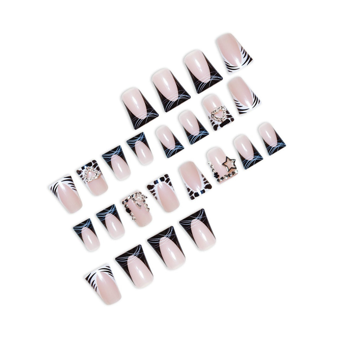 Glamorous Rhinestone Accent Nail Extensions Bowlift