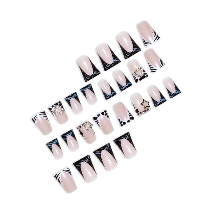 Glamorous Rhinestone Accent Nail Extensions Bowlift