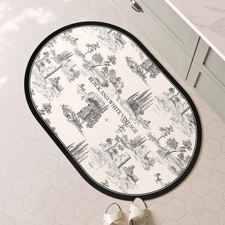 Decorative Floral Bath Mat Bowlift