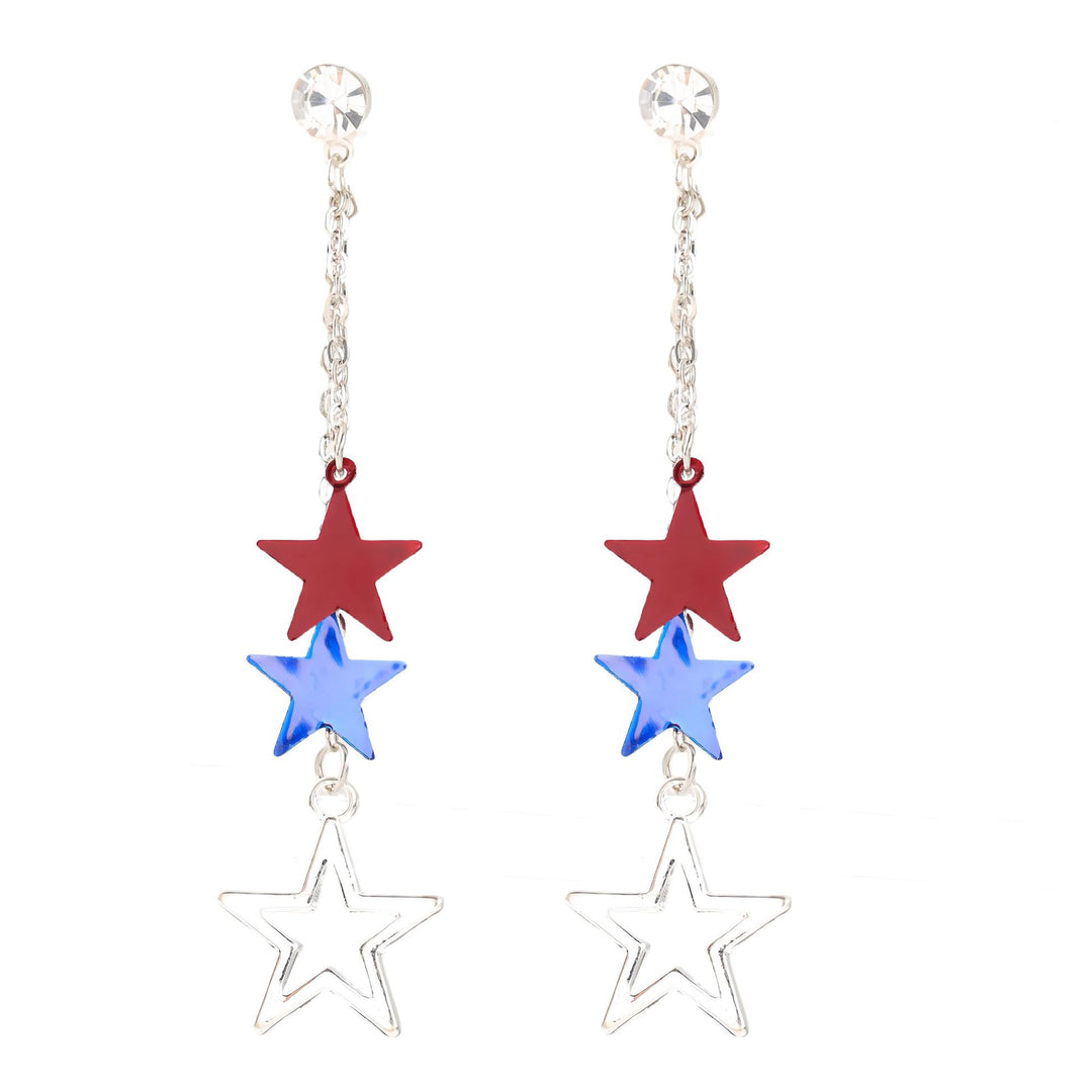 Women nan enamel horseshoe earrings with star motif and fishhook closure Bowlift