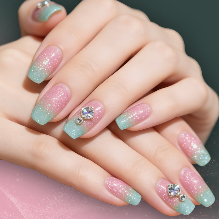 Ombre Glitter Press-On Nail Set Bowlift