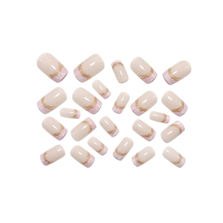Elegant artificial nails with gold accents Bowlift