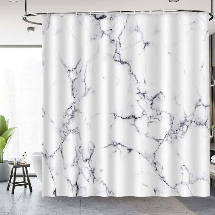 Artistic Marble Texture Shower Curtain Bowlift