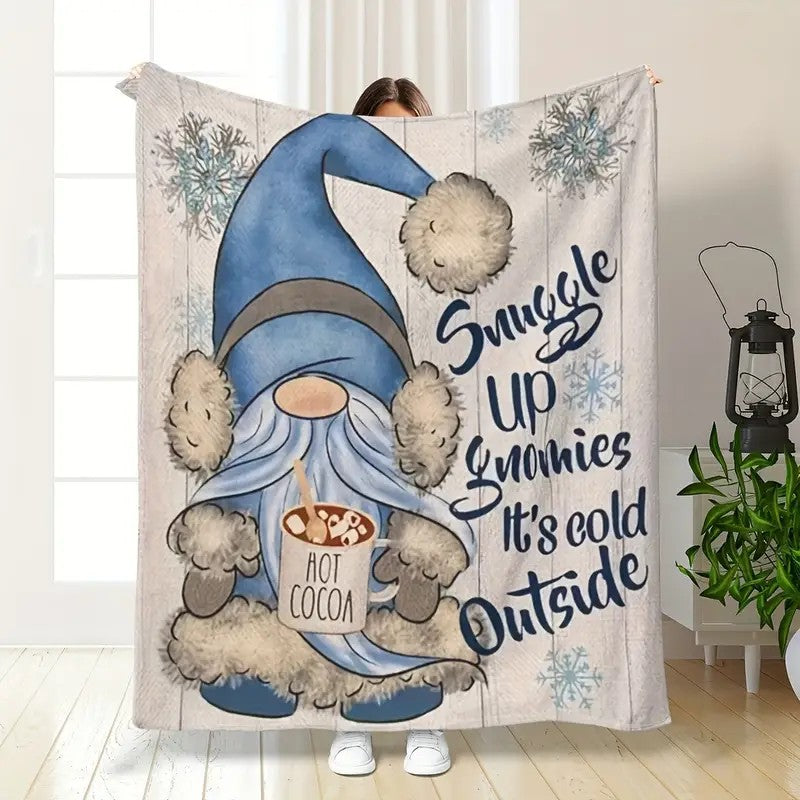 Cozy Winter-Themed Fleece Blanket