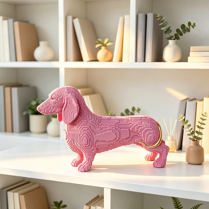 Playful decorative figure of a cute dachshund Bowlift