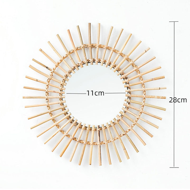 Wall mirror with wicker basket Bowlift