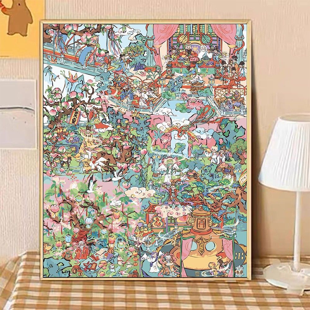 Whimsical Garden Scene Canvas Art Bowlift