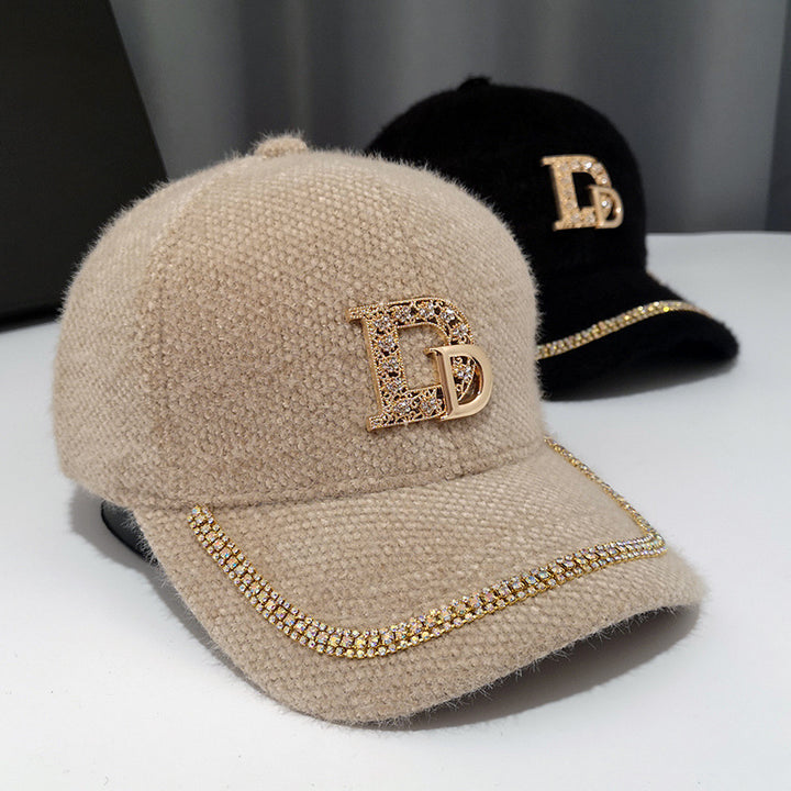 Women's Luxury Embellished Fleece Baseball Cap Bowlift