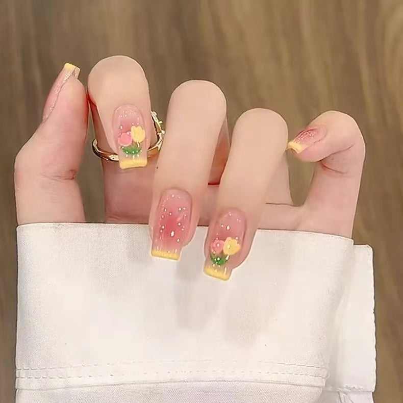 Artistic nail set with 3D flower and bow details Bowlift